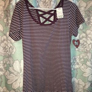 Burgundy striped shirt